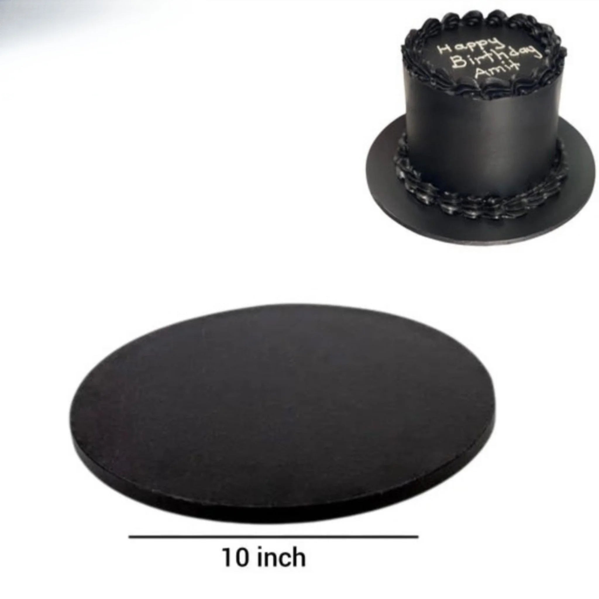 10 Inch Black Round Cake Base | Premium Cake Board for Cake Display & Support
