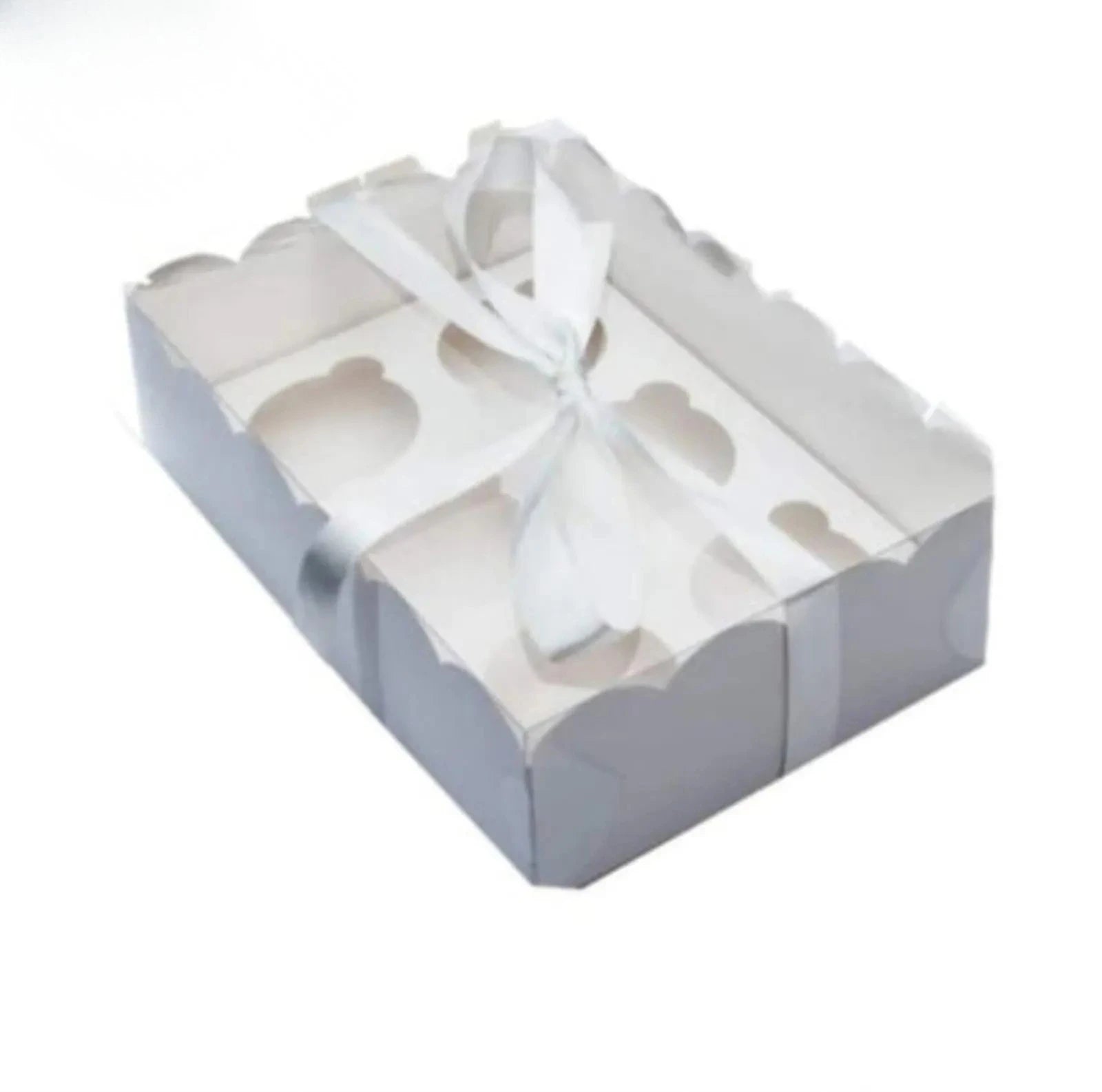 6 Cupcakes Transparent Lid Box | Clear Cupcake Packaging Box for Bakery & Gifts