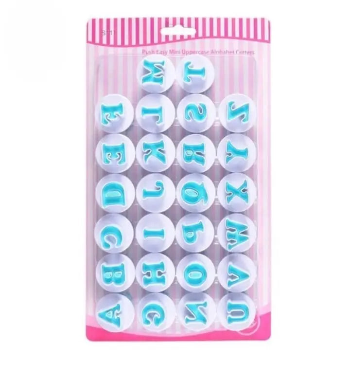 Uppercase Alphabet Plunger Cutter | Letter Fondant & Cookie Cutter Set