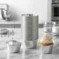 Silver Metallic Foil Cupcake Muffin Liners 50Pcs | Baking & Dessert Cups