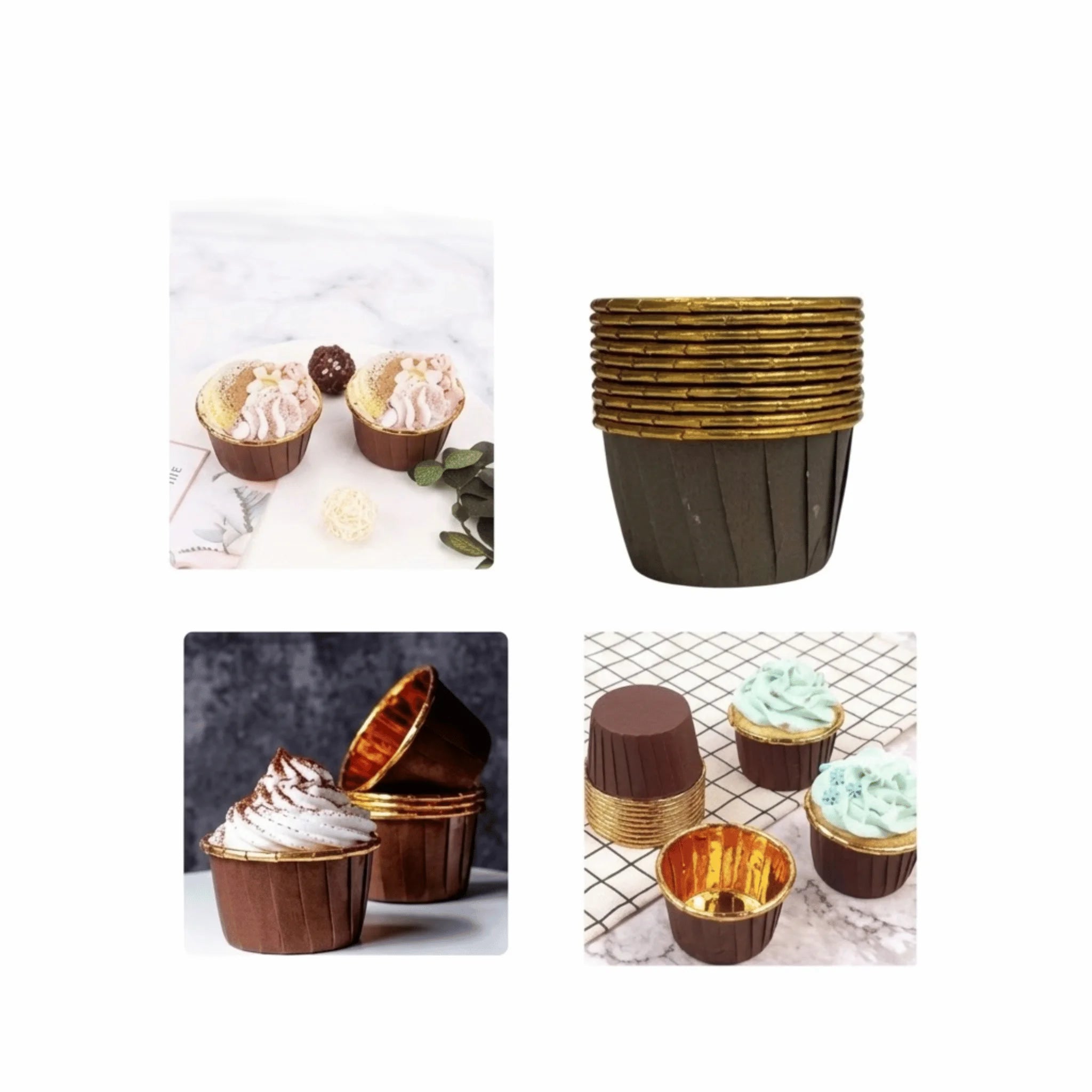 Foil Cupcake Liners Pack of 10Pcs | Baking Cups for Cupcakes & Muffins
