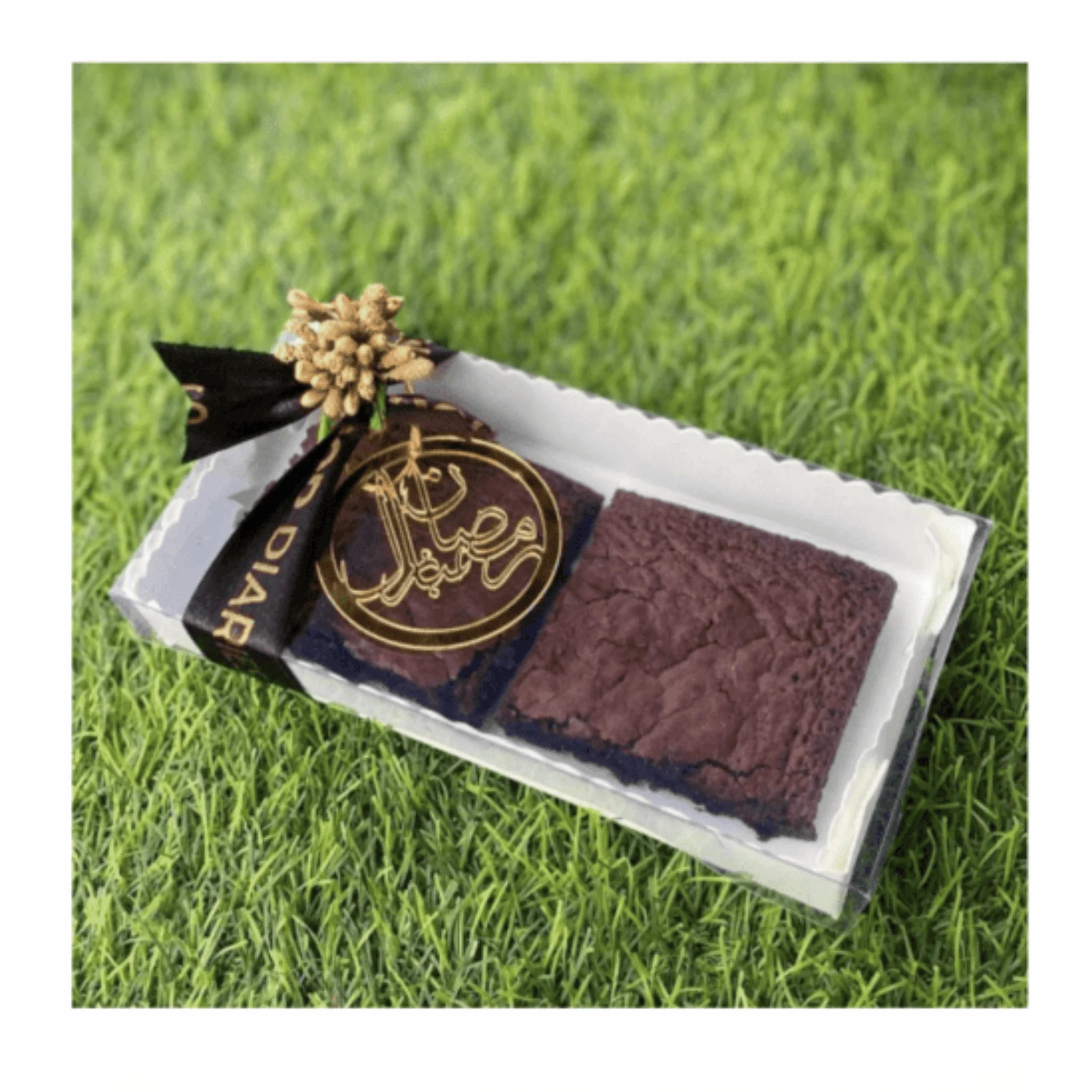 2 Brownie Transparent Lid Box | Clear Dessert Packaging Container for Brownies