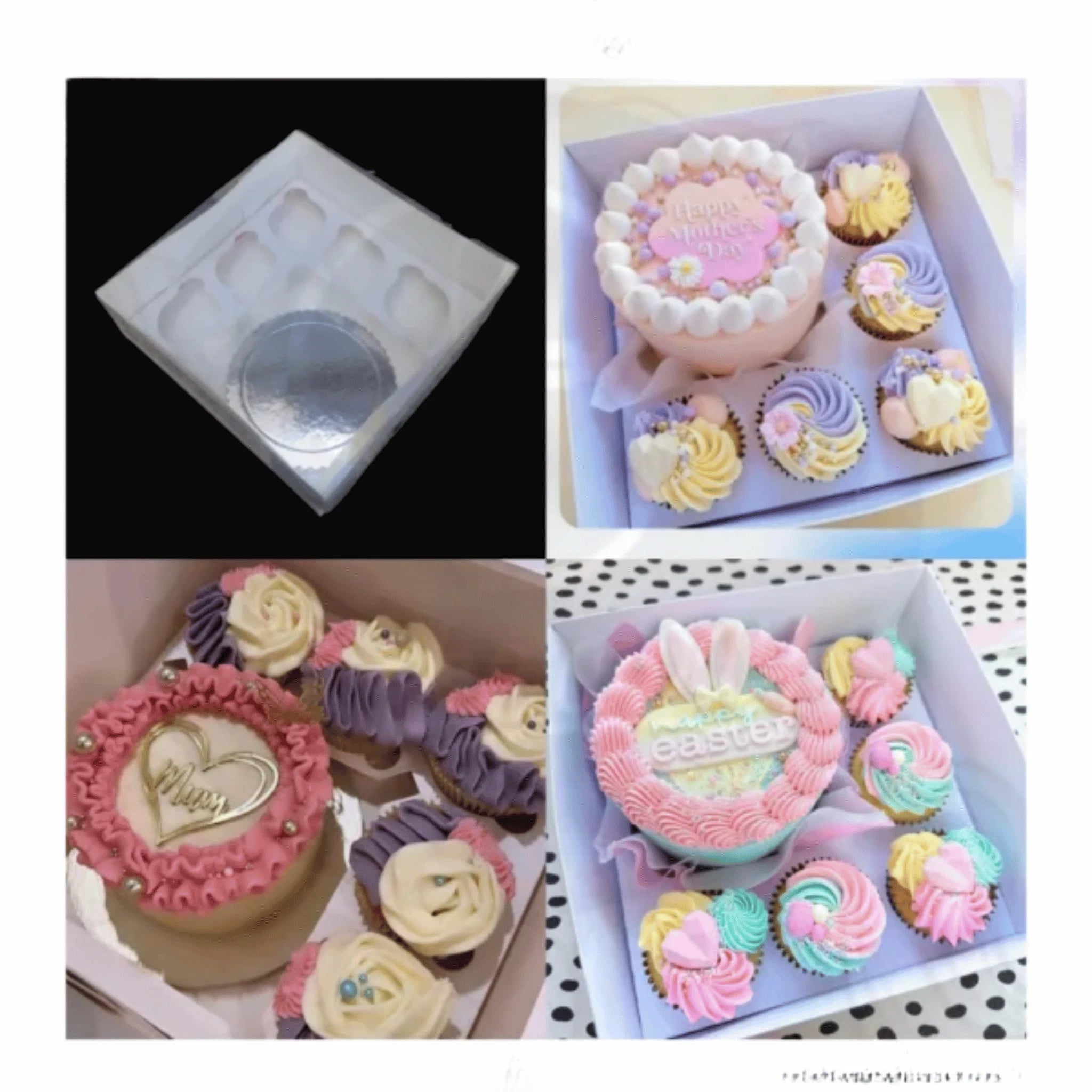 5 Cupcake with Bento Cake Transparent Lid Box | Bakery Packaging Box