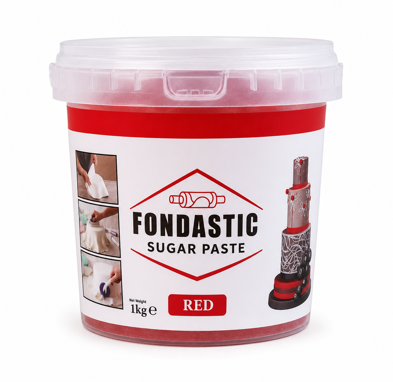 Milkyz Food Fondastic Red Sugar Paste 1kg – Premium Fondant for Cake Decorating