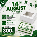 14 August Rectangle Cake Board & Cake Box | Independence Day Packaging