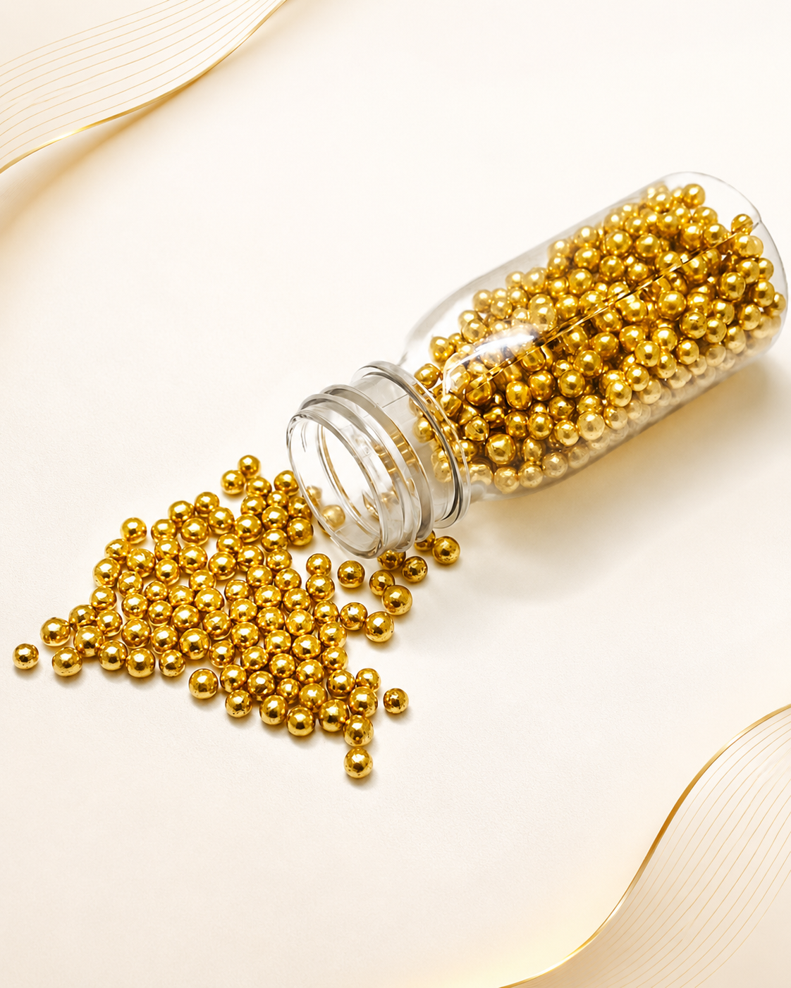 Imported Medium Golden Pearl Sprinkles 25g for Cake Decorating