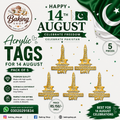 5 Pcs 14 August Acrylic Cake Tags – Azadi Sell
