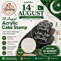 14 August Acrylic Cake Stamp for Fondant & Cake Decorating