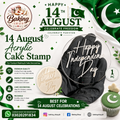 14 August Acrylic Cake Stamp for Fondant & Cake Decorating
