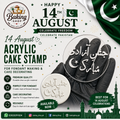 14 August Acrylic Cake Stamp for Fondant & Cake Decorating