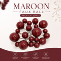 Maroon Faux Balls – Pack of 20 | Floral & Craft Décor
