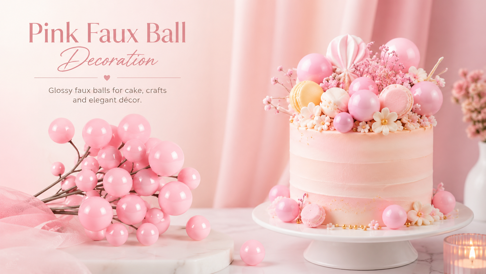 Light Pink Faux Balls – Pack of 20 | Floral & Craft Décor