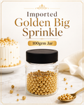 Imported Golden Big Sprinkles 100g Jar | Cake Decoration