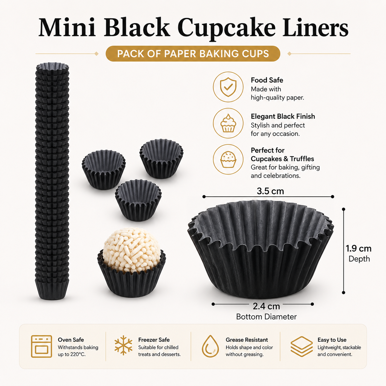 Mini Cupcake Paper Liners Roll – Pack of 1000
