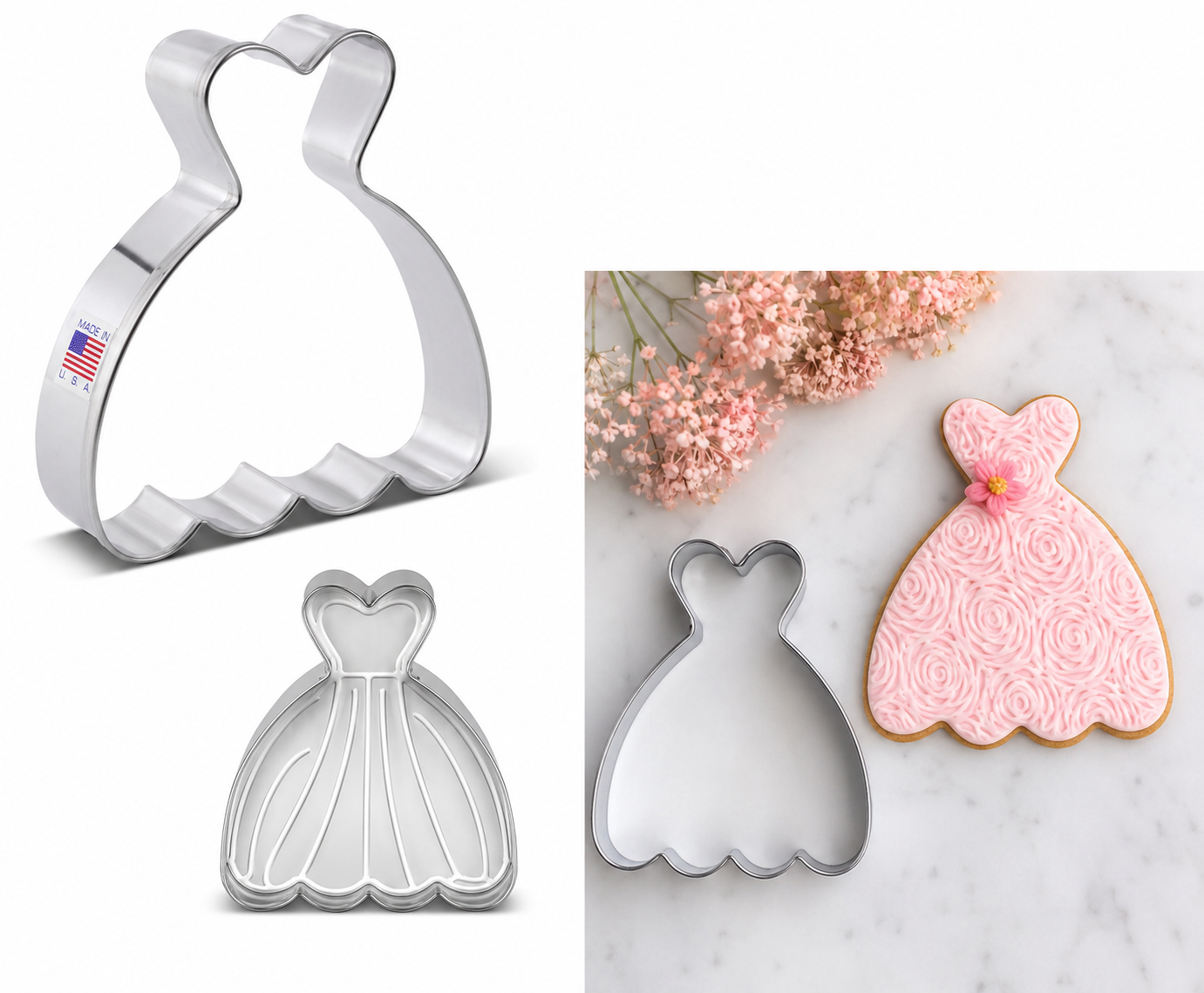Princess Wedding Dress Steel Cutter | Fondant & Cookie Tool