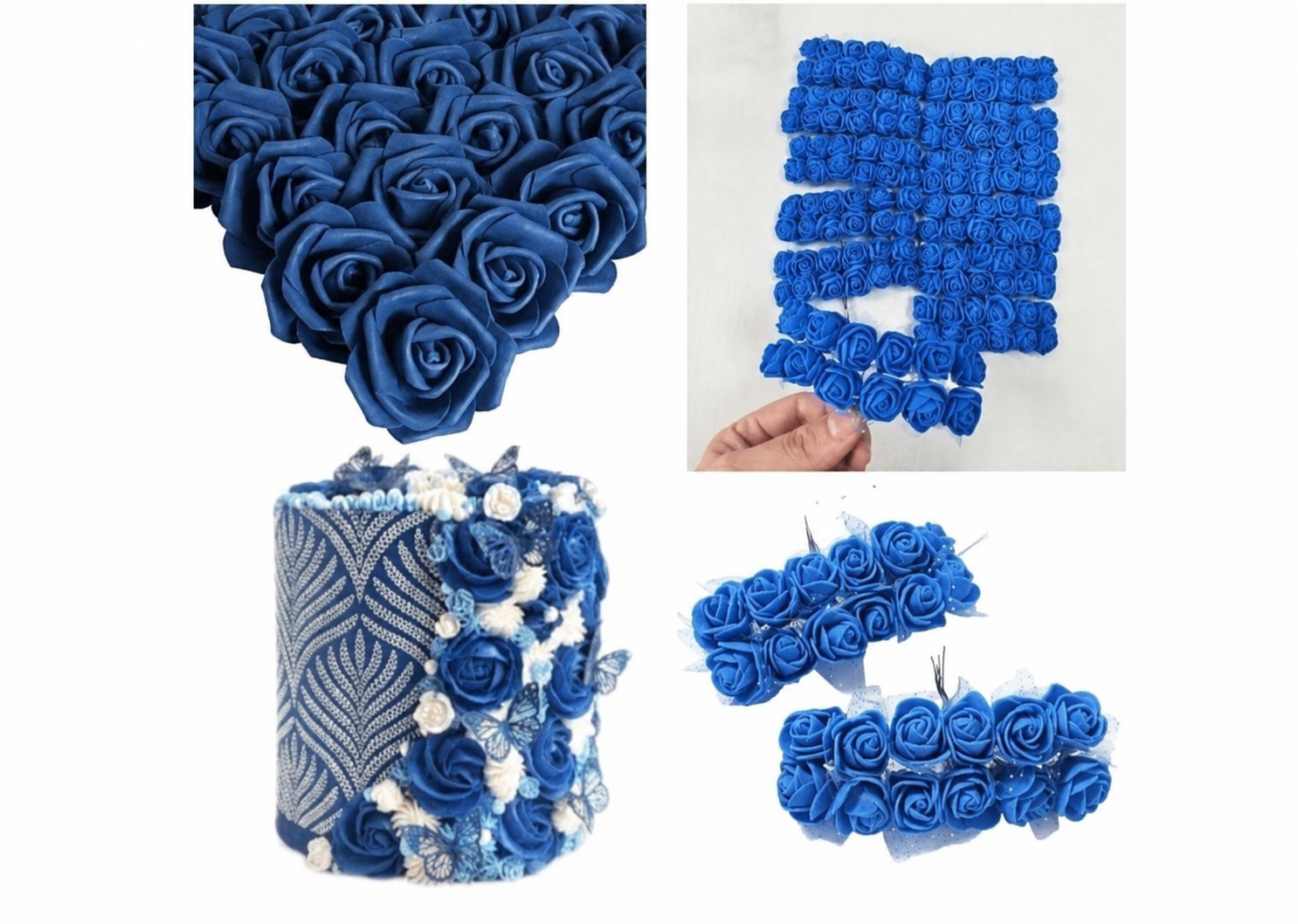 Blue Mini Foamy Flowers Packet | Decorative Craft Flowers