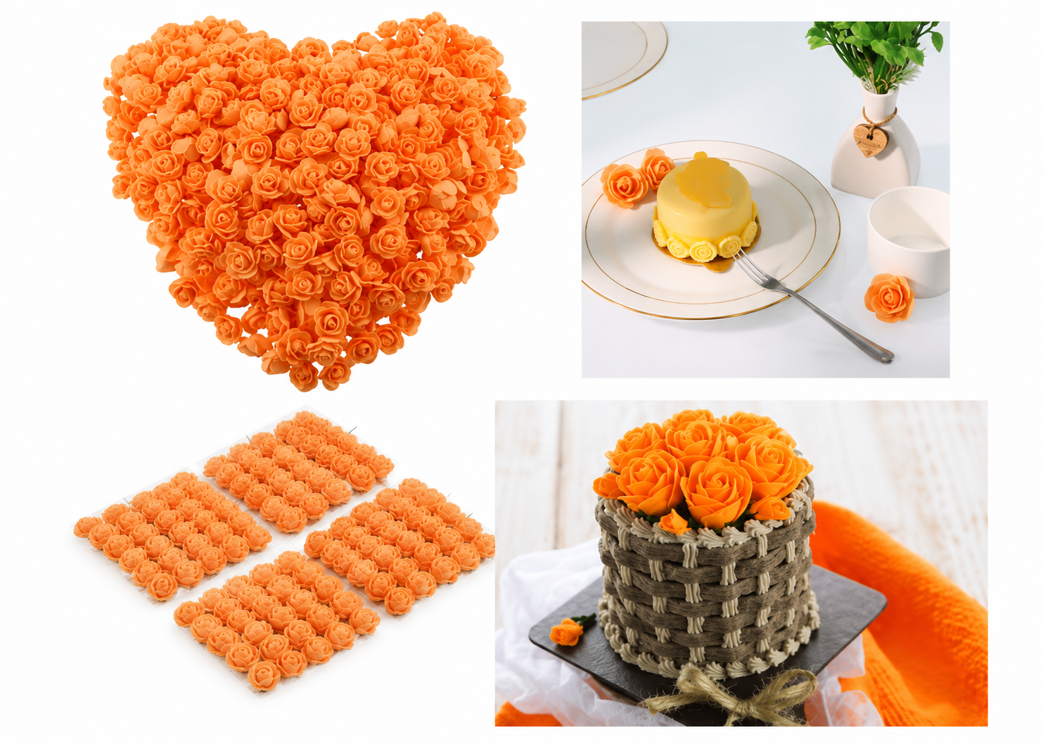 Orange Mini Foamy Flowers Packet | Decorative Craft Flowers