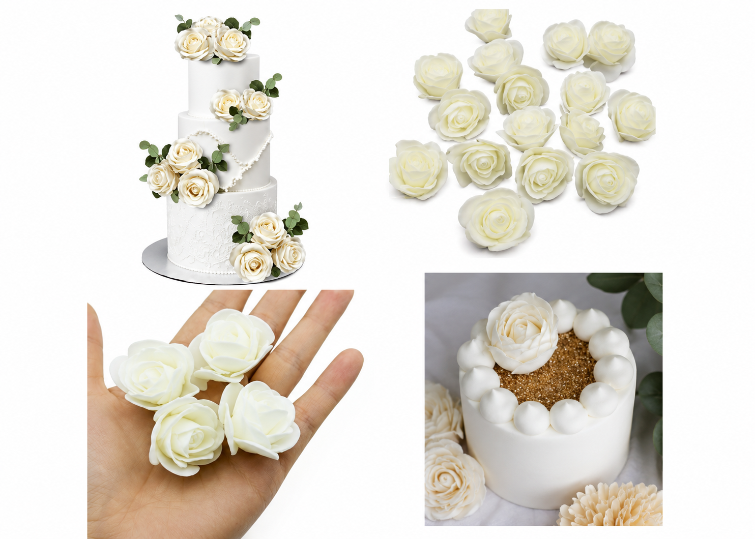 White Mini Foamy Flowers Packet | Decorative Craft Flowers