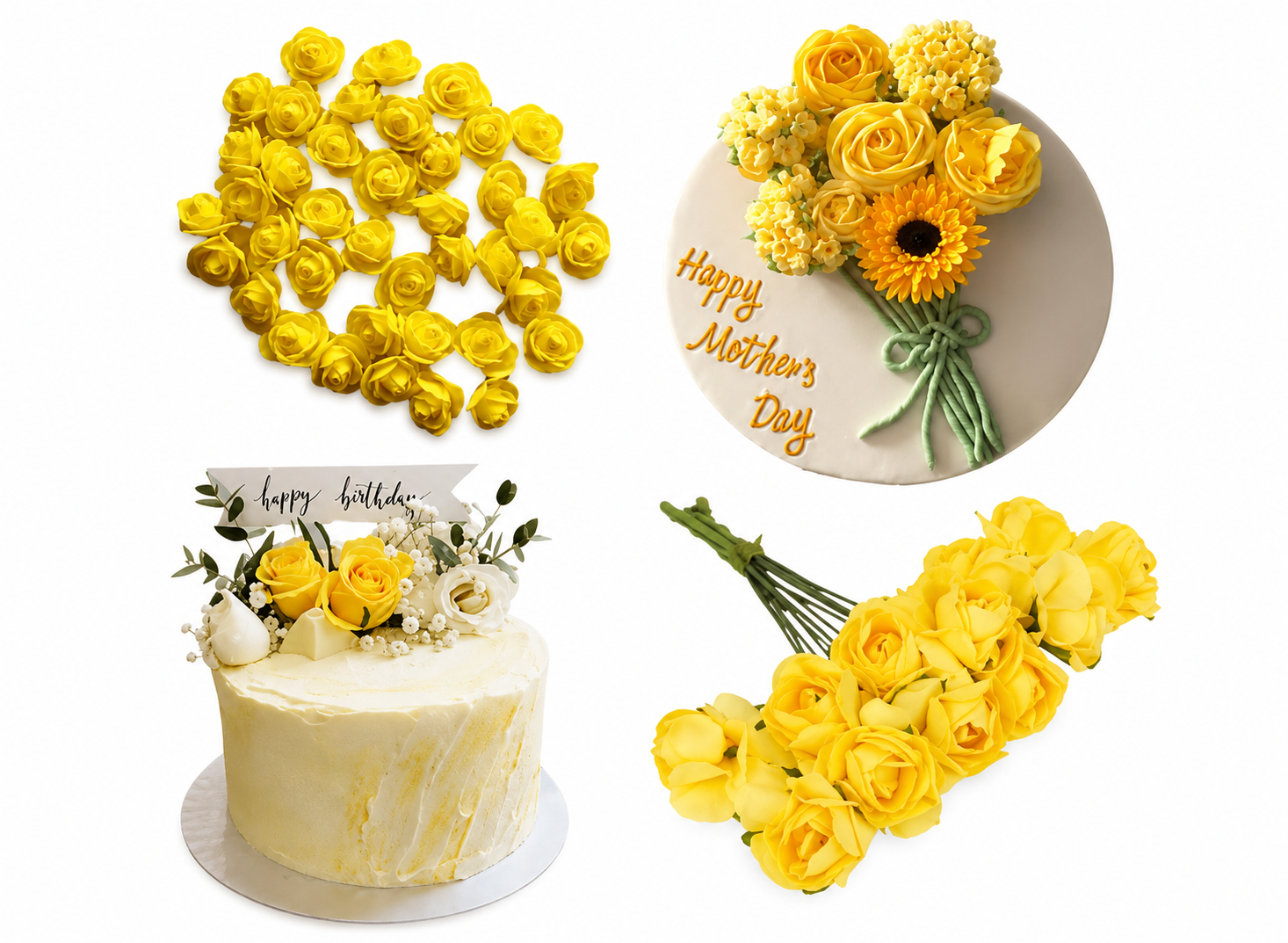 Yellow Mini Foamy Flowers Packet | Decorative Craft Flowers