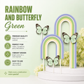 Rainbow & Butterfly Green Topper Set | Cake Decoration