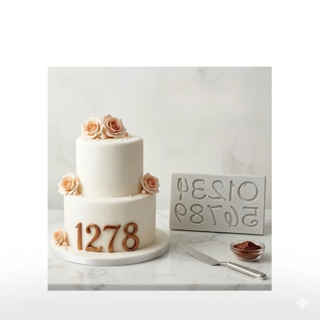Stylish Number Silicone Mold | Cake, Soap & Resin Number Craft Mould