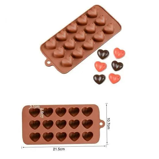 15 Cavity Heart Choclate Mould