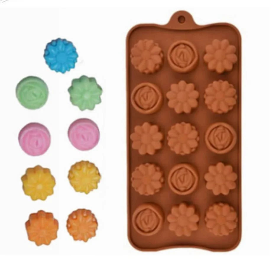 15 Cavity Flower Silicon Choclate Mould