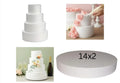 14x2 Round Cake Dummy Foam Base – White Polystyrene