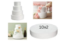 10x2 Round Cake Dummy Foam Base – White Polystyrene