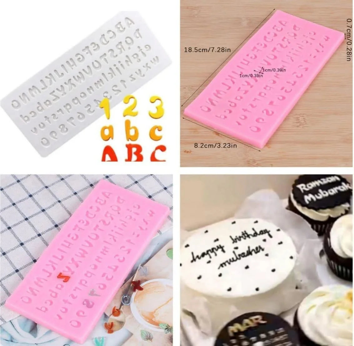 Mini Cupcake Size ABC Silicone Fondant Mould