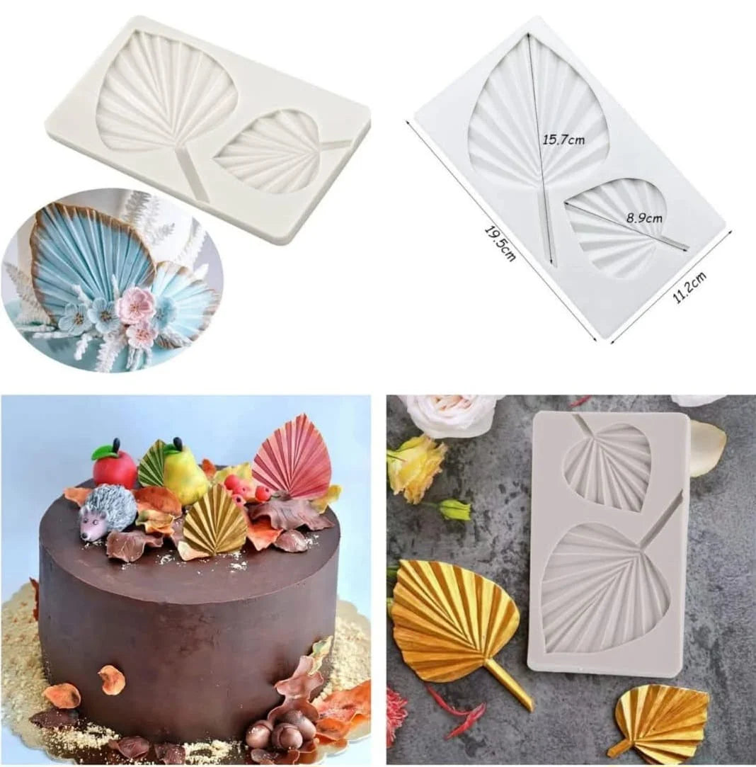 2 Cavity Big Palm Leaf Silicone Fondant Mould – Cake Decorating Mold