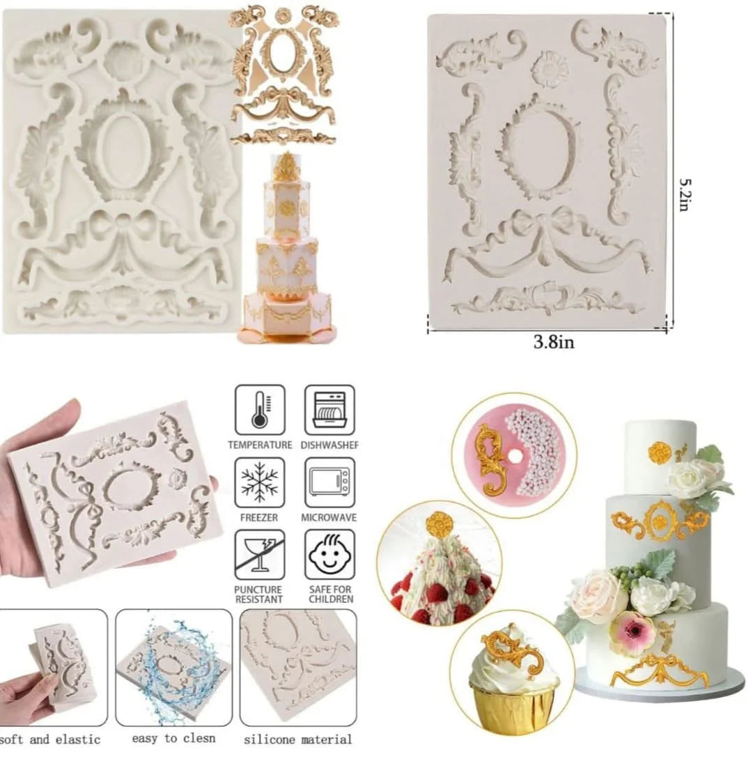 Baroque & Border Style Silicone Fondant Mould – Cake Decorating Mold