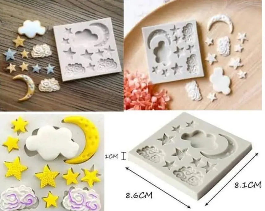 Moon & Cloud Silicone Fondant Mould