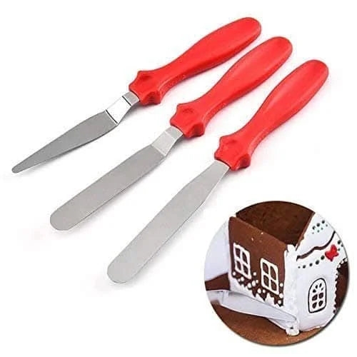 3 Pcs Plastic Handle Palette Knife Set | Cake Decorating & Baking Tools