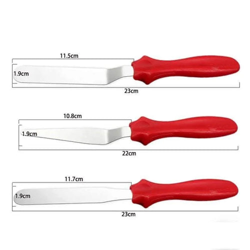 3 Pcs Plastic Handle Palette Knife Set | Cake Decorating & Baking Tools