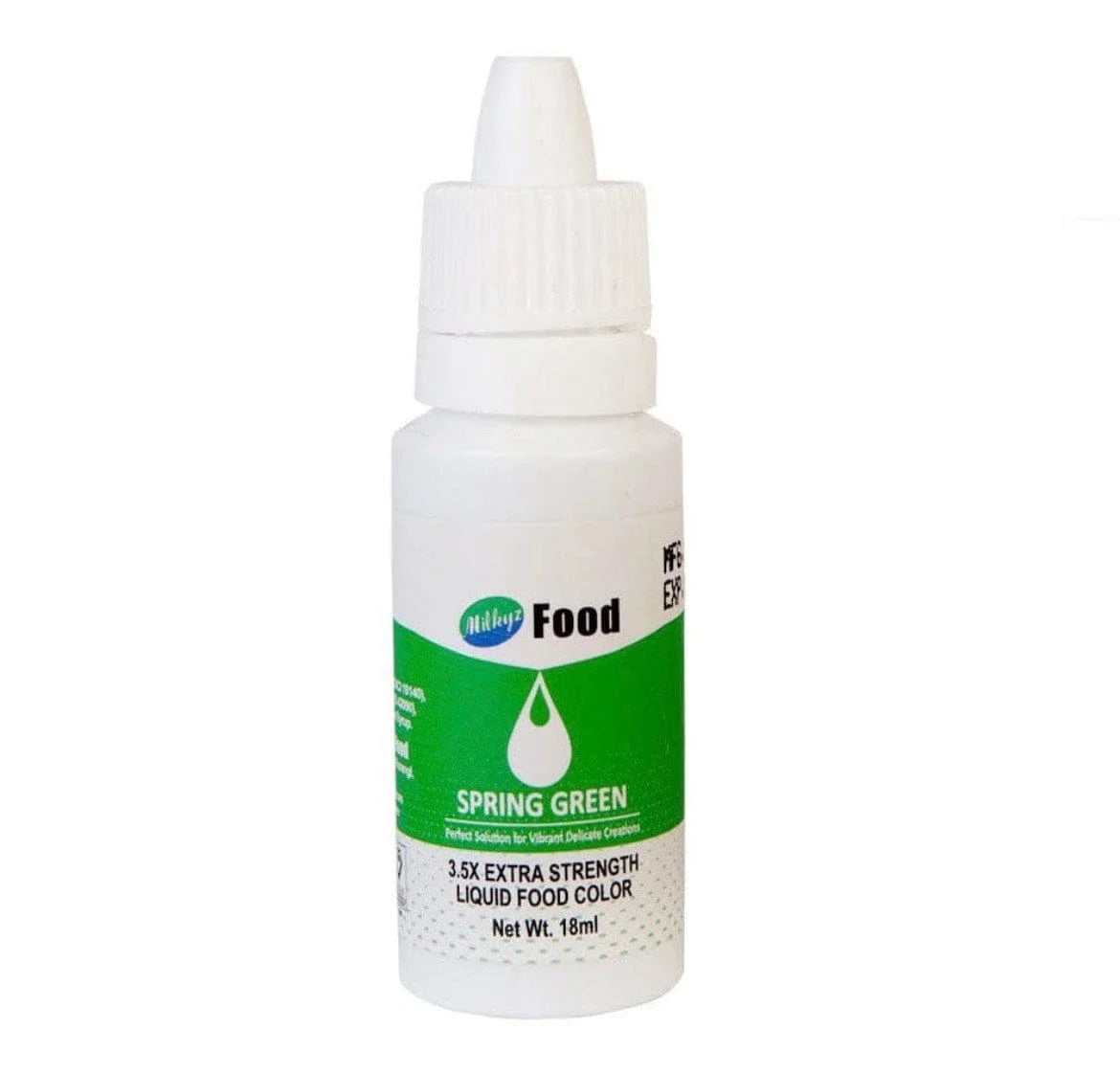 Milkyz Food Spring Green Liquid Food Colour 18ml | Cake Decorating Food Color