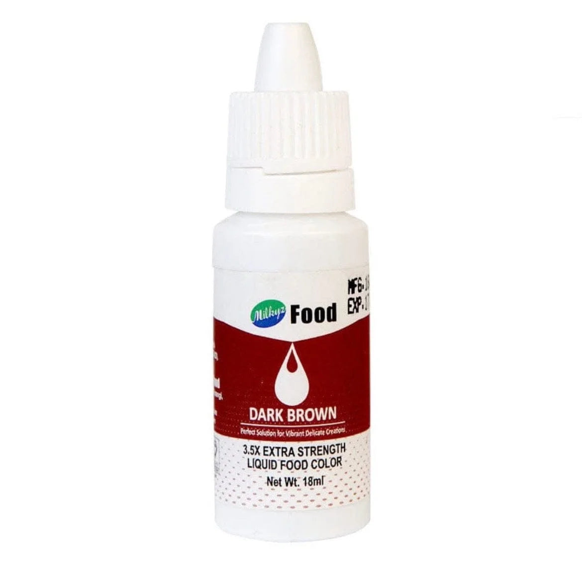 Milkyz Food Dark Brown Liquid Food Colour 18ml | Cake Decorating Food Color