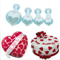 4 Pcs Heart Plunger Cutter Set | Fondant, Cookie & Cake Decorating Cutters