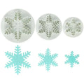 3 Pcs Snowflakes Plunger Cutter Set | Fondant, Cookie & Cake Decorating Cutters