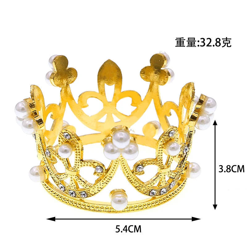 Mini Golden Cake Crown Topper | Royal Cake Decoration for Birthdays & Celebrations