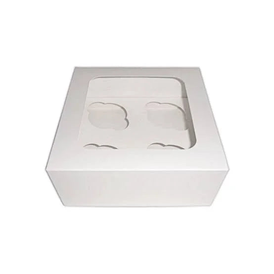4 Cupcakes Box | Premium Cupcake Packaging Box for Bakery & Gift Presentation