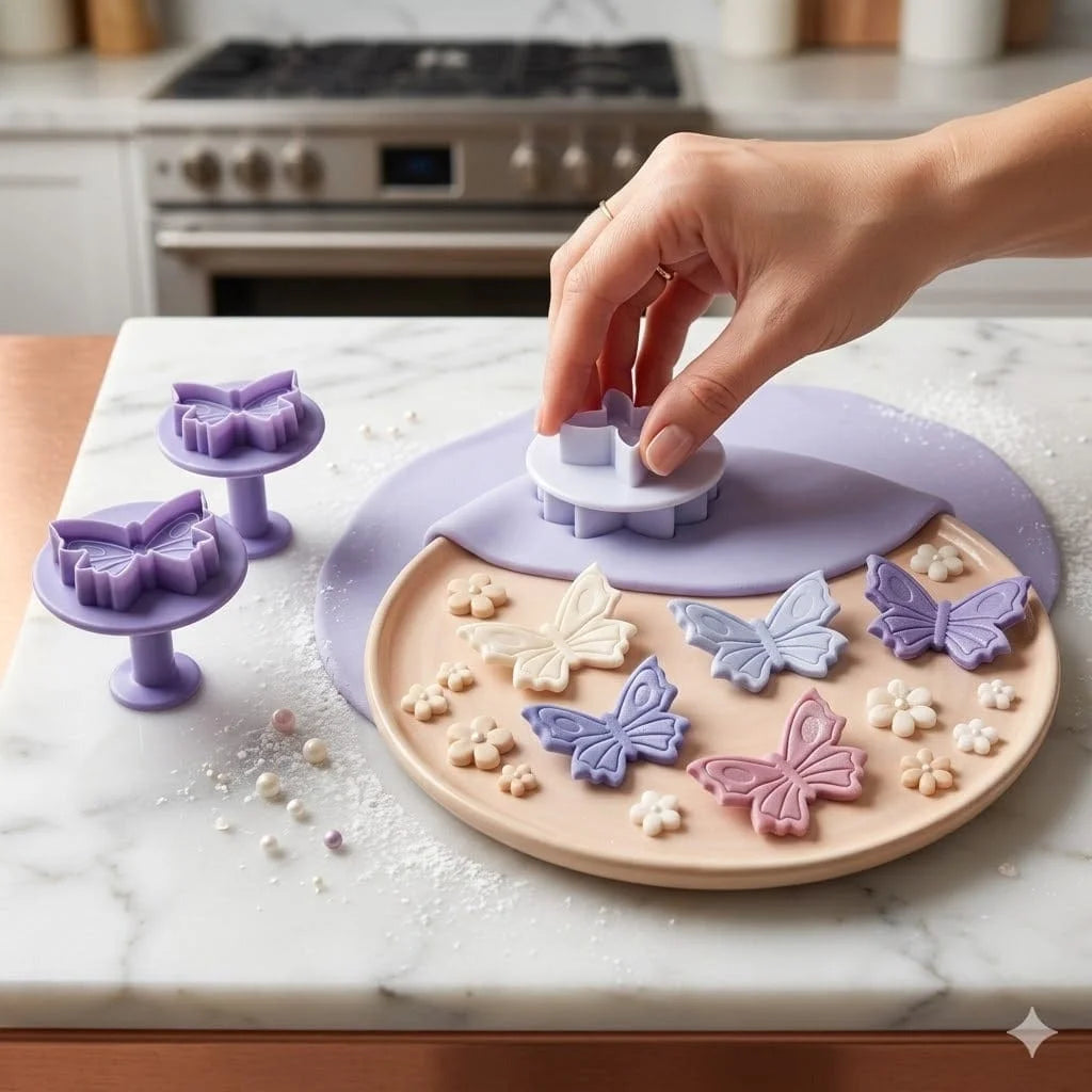 Butterfly Plunger Cutter Set (3 Pcs) | Fondant, Cookie & Cake Decorating Cutters
