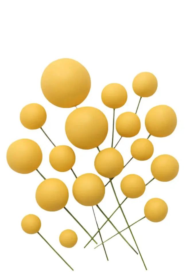 Yellow Colour Faux Ball Pack of 20 Balls | Decorative Craft & Floral Accessories