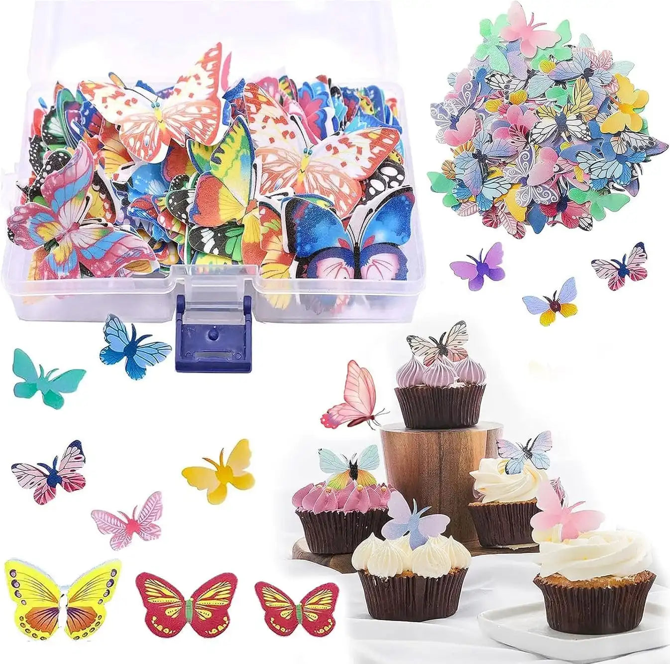 Edible Butterfly Cake Toppers 360 Pieces | Wafer Paper Cake Decorations