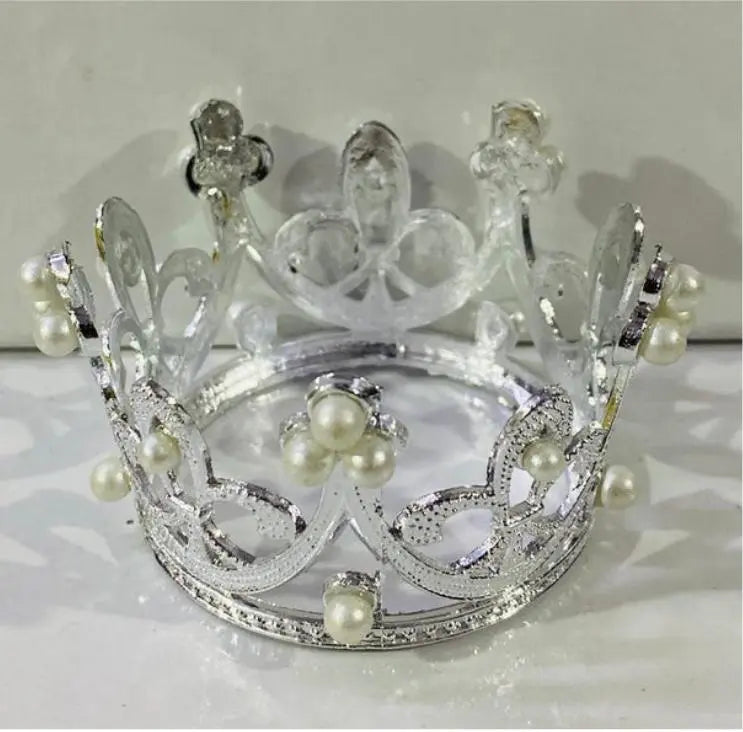 Mini Silver Cake Crown | Luxury Princess Cake Topper for Cake Decoration