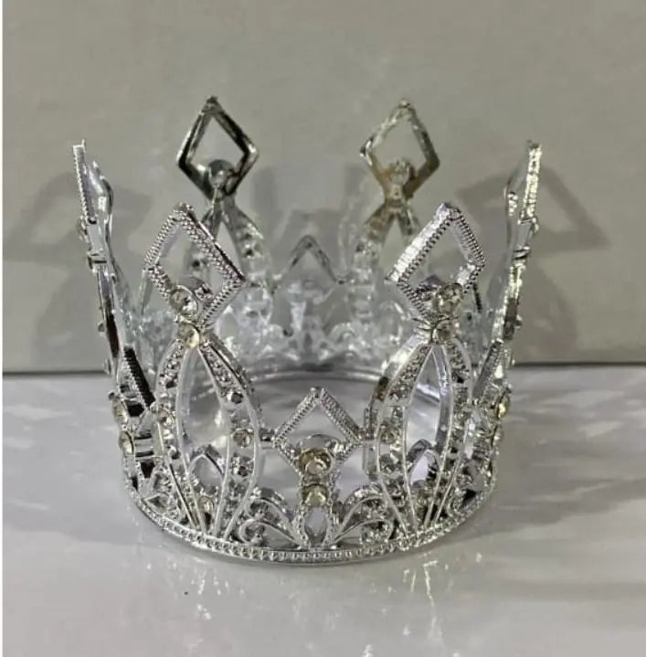 Medium Silver Cake Crown | Luxury Princess Cake Topper for Cake Decoration
