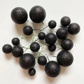 Black Glitter Faux Ball Pack of 20 Balls | Decorative Craft & Floral Accessories