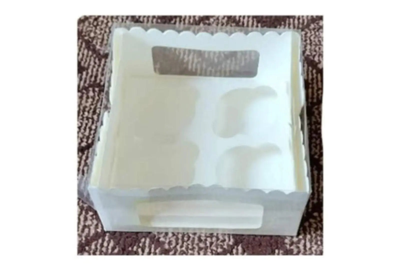 4 Cupcakes Transparent Lid Box | Clear Cupcake Packaging Box for Bakery & Gifts