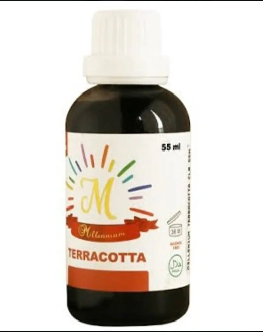 Millennium Terracotta Liquid Food Colour 55ML | Liquid Food Color for Cake Decorating