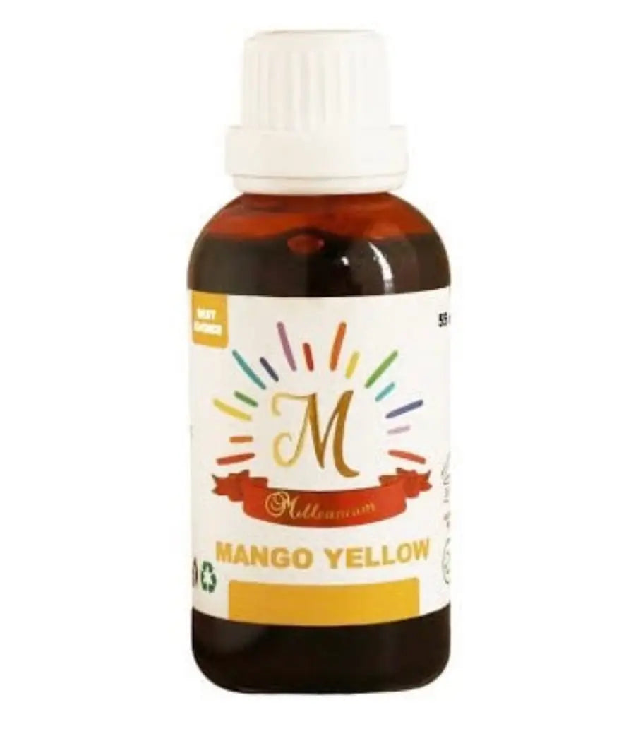 Millennium Mango Yellow Liquid Food Colour 55ML | Liquid Food Color for Cake Decorating